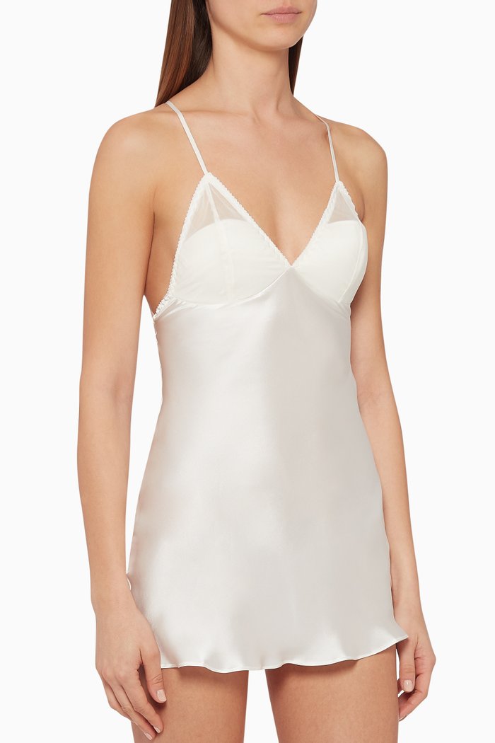 

Ava Silk Short Slip, White
