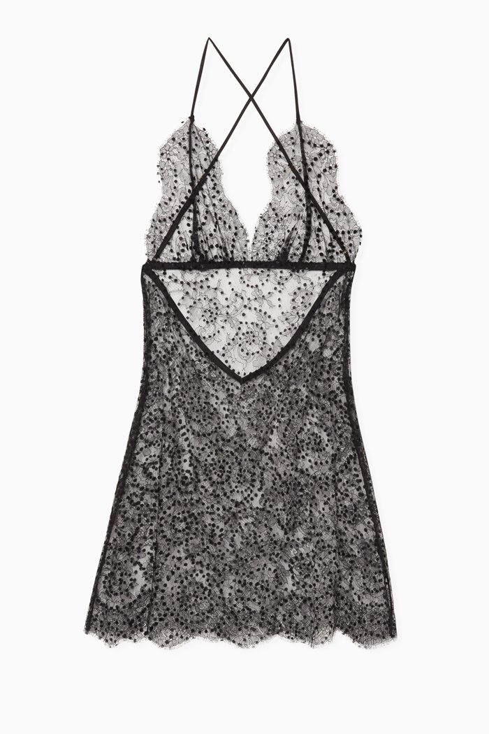 

Evelyn Lace Short Slip, Black