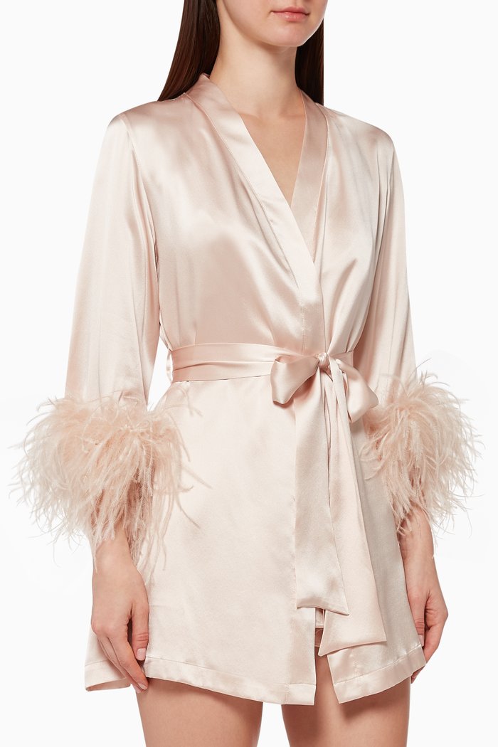 

Kitty Silk Satin Robe, Pink
