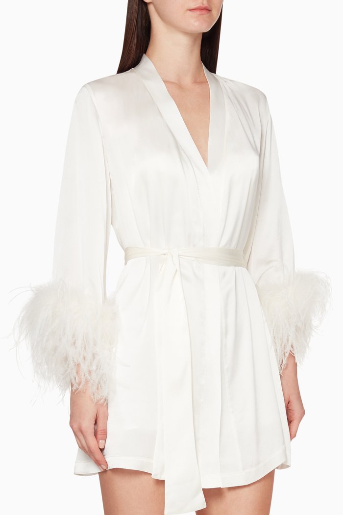 

Kitty Silk Satin Robe, White