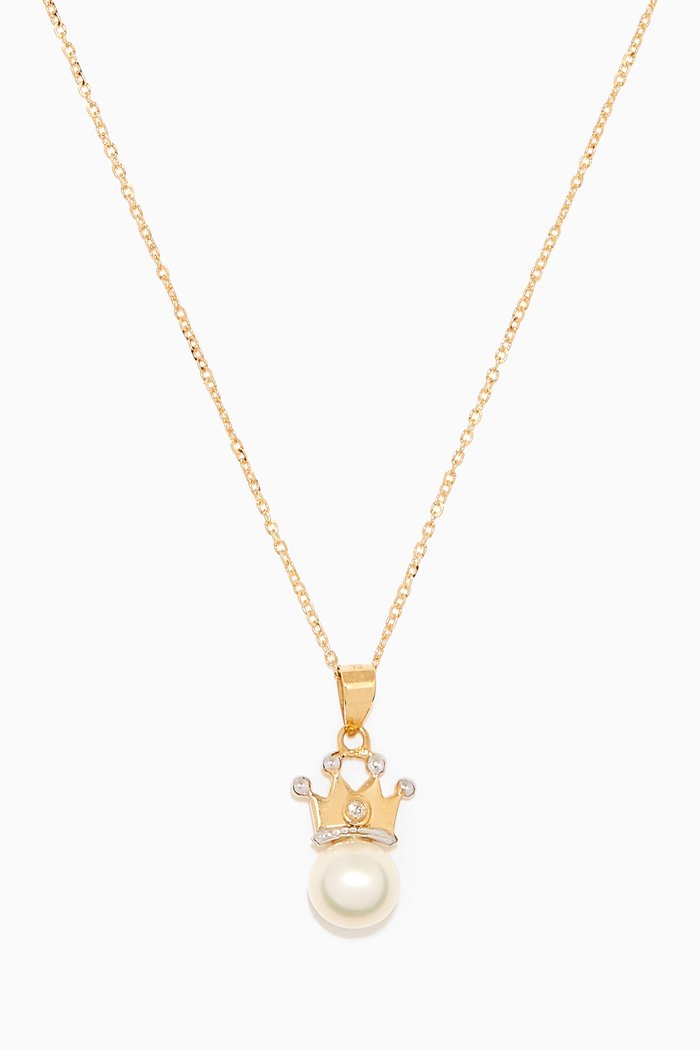 

My Princess Pearl Diamond Pendant in 18kt Yellow Gold