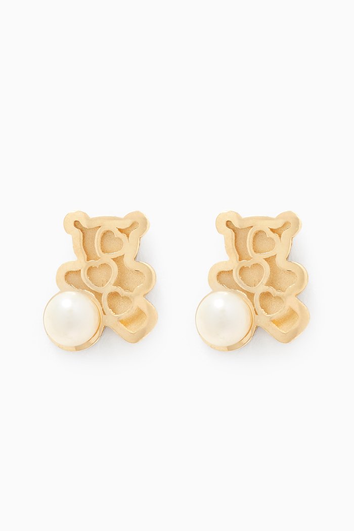 

Bear Pearl Earrings in 18kt Yellow Gold