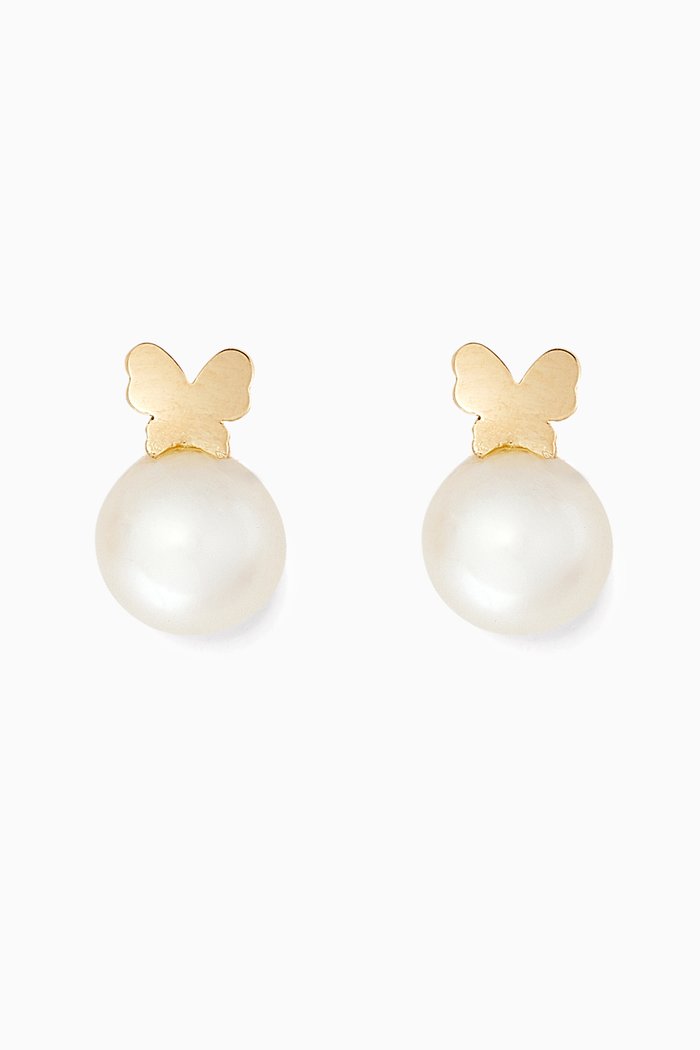

Butterfly Pearl Earrings, Yellow
