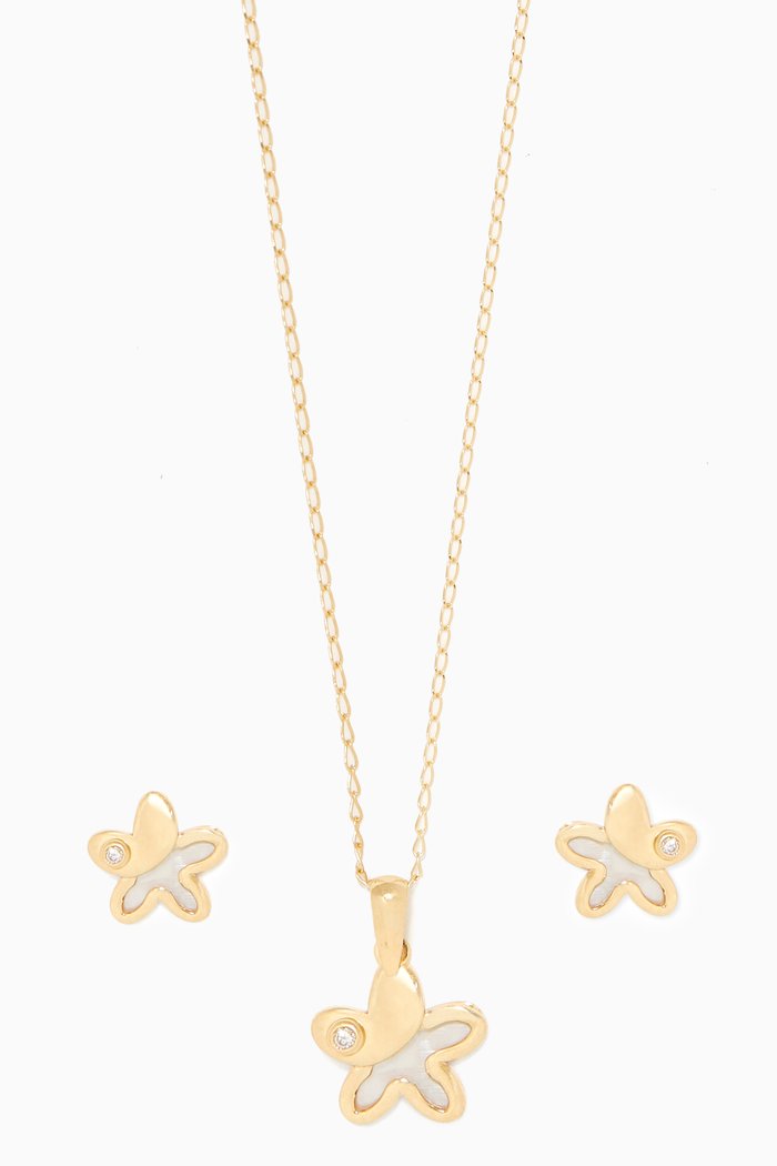 

Floral Diamond Set in 18kt Yellow Gold
