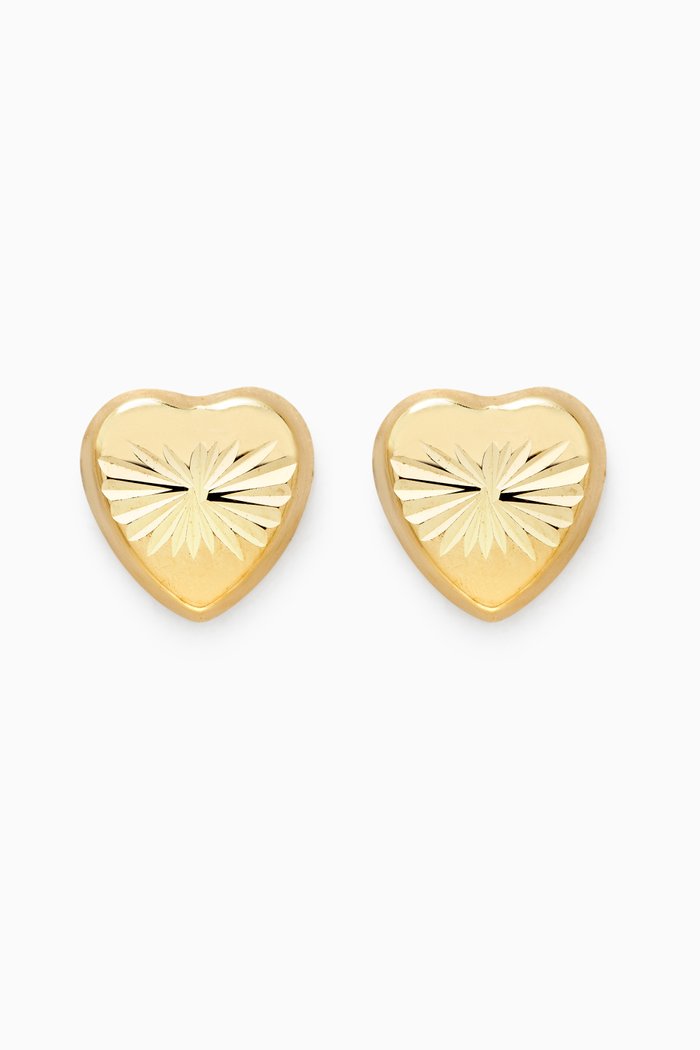 

Engraved Heart Earrings in 18kt Yellow Gold