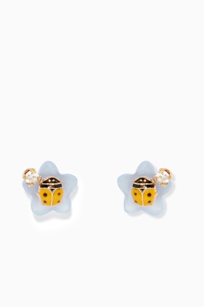 

Ladybug Chalcedony & Diamond Stud Earrings, Yellow