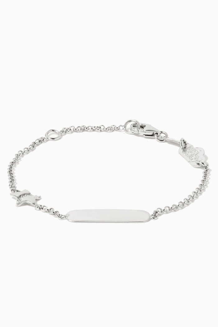 

Star Diamond Name Plate Bracelet, White