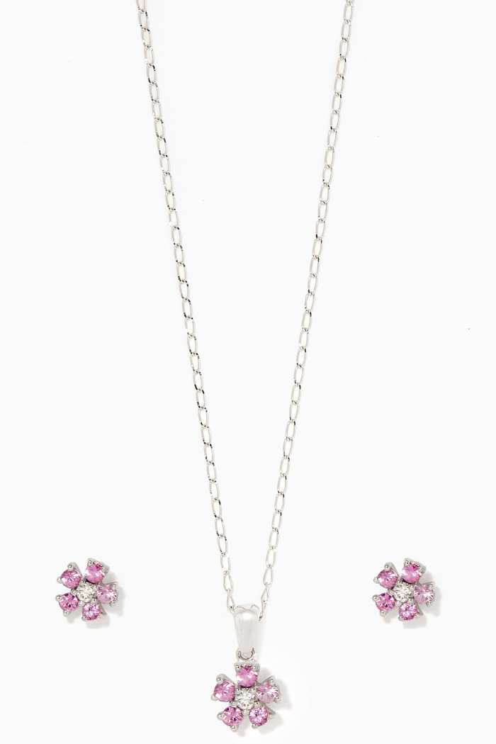 

Floral Sapphire & Diamond Set, White