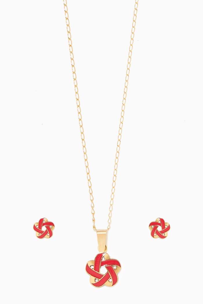 

Geometric Flower Gold Set, Yellow