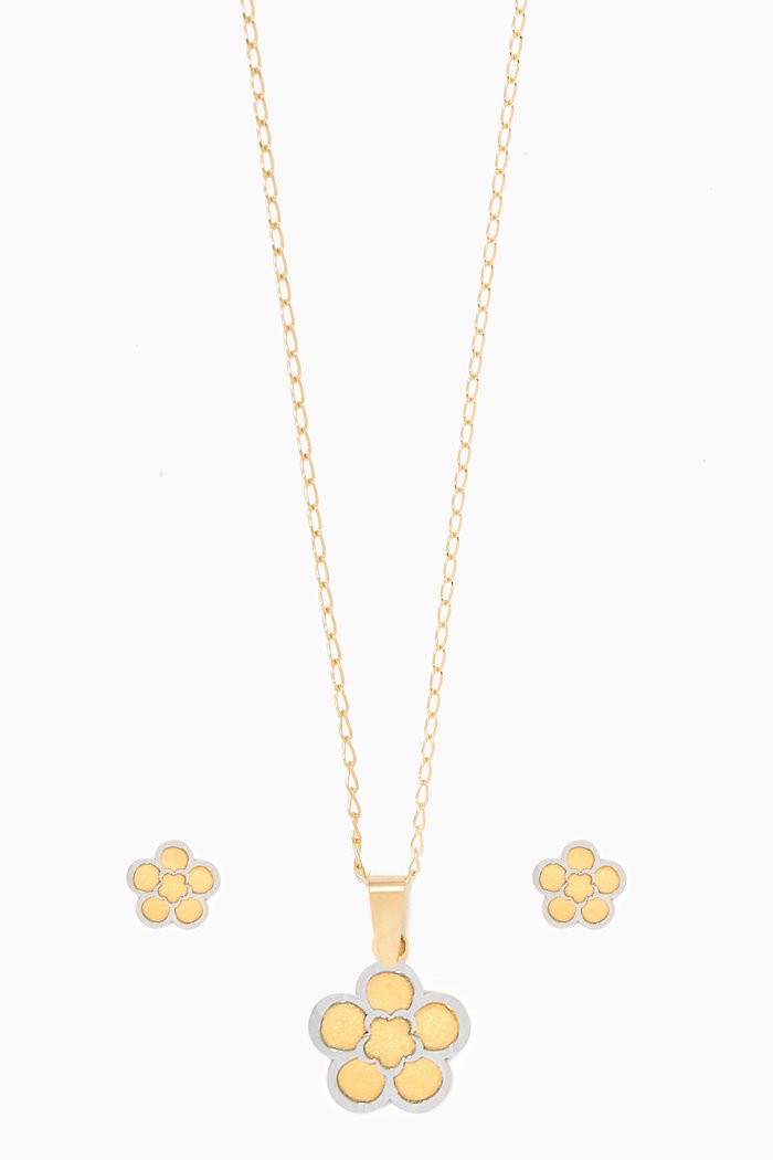 

3D Flower Set in 18kt Gold