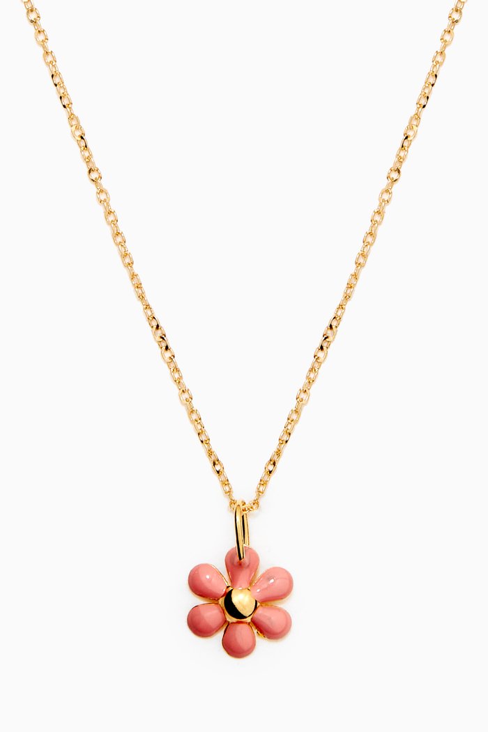 

Enameled Flower Pendant Necklace in 18kt Yellow Gold