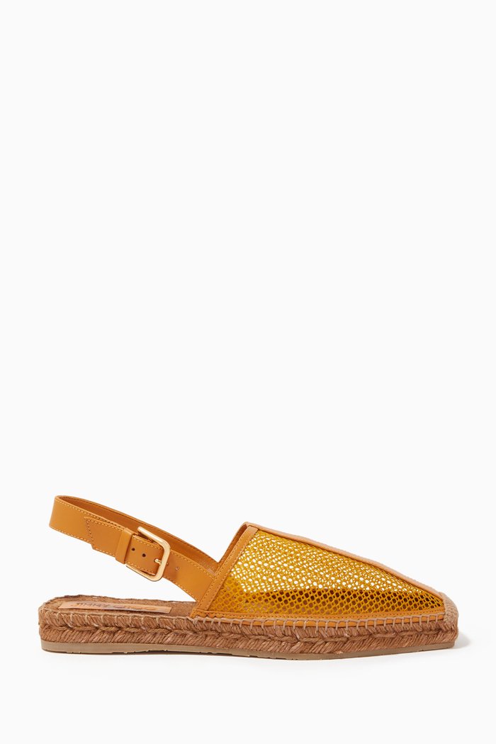 

Dakori Honeycomb Net & Leather Slingback Flats, White