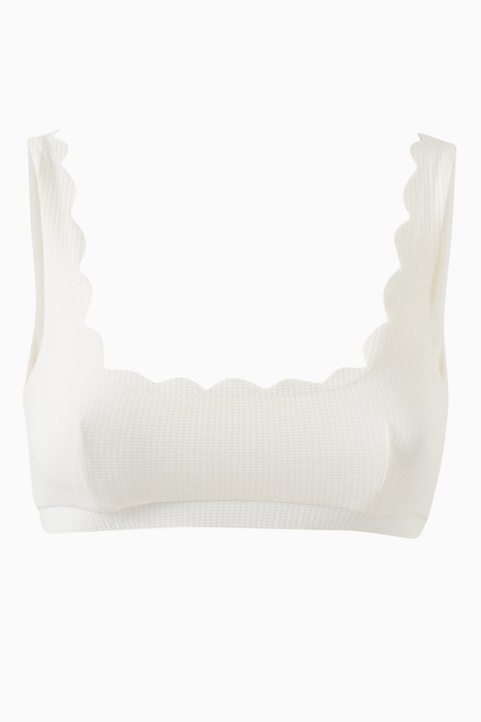 

Mini Palm Springs Bikini Top in Textured Nylon, White
