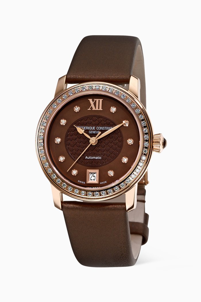 

Classic Index Automatic Diamond Watch, Brown