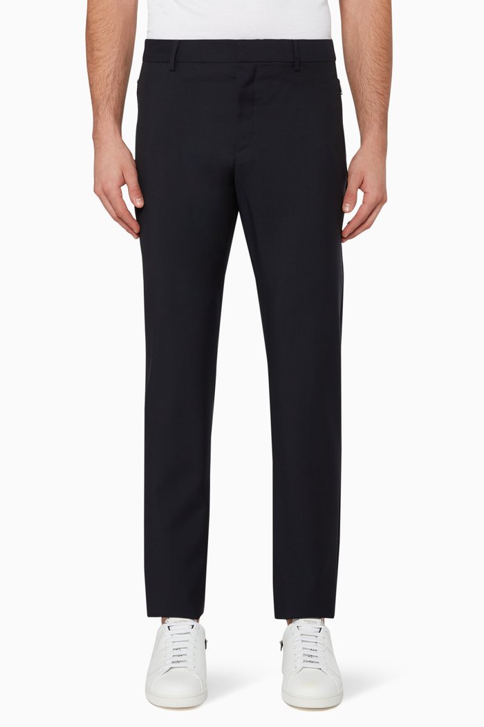 

Classic Wool-Mohair Pants, Blue