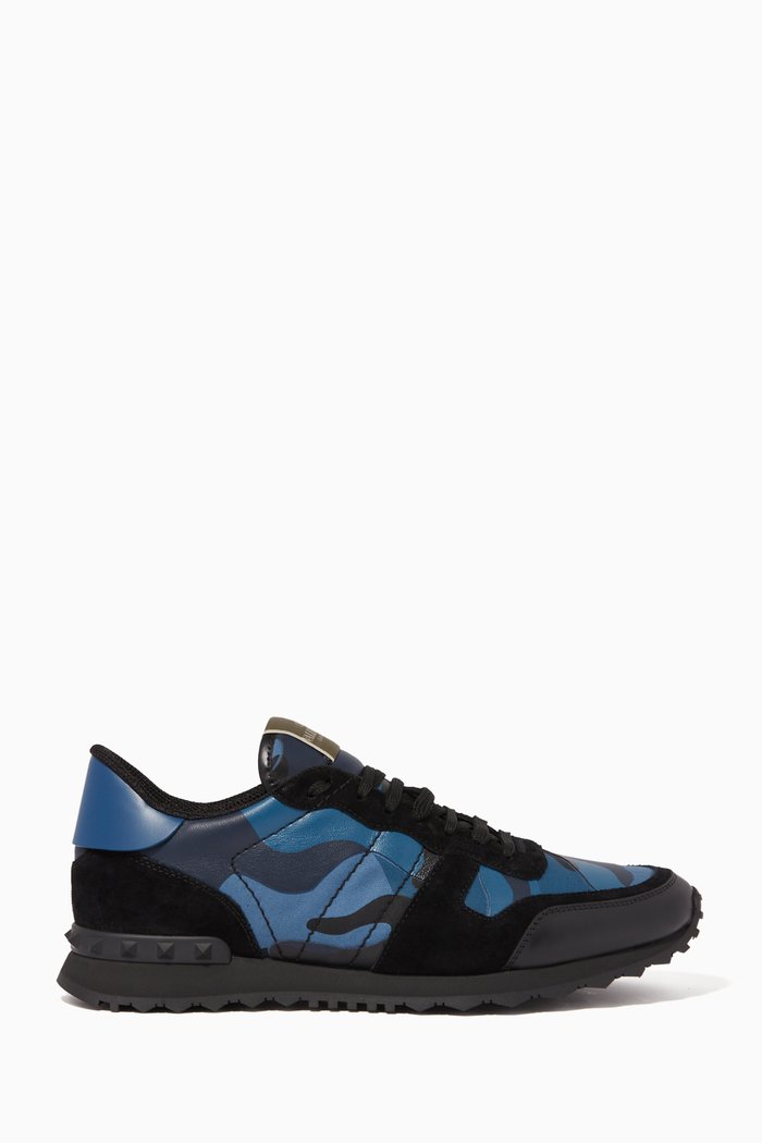 

Valentino Garavani Camouflage Rockrunner Sneakers, Blue