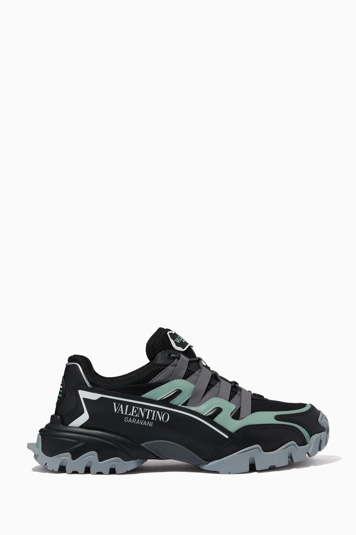 

Valentino Garavani Climber Sneakers in Leather & Mesh, Black