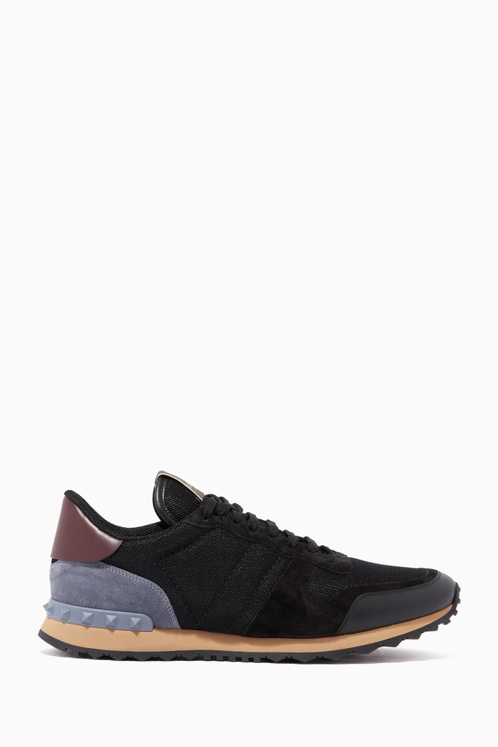 

Valentino Garavani Tri-Colour Rockrunner Sneakers, Black