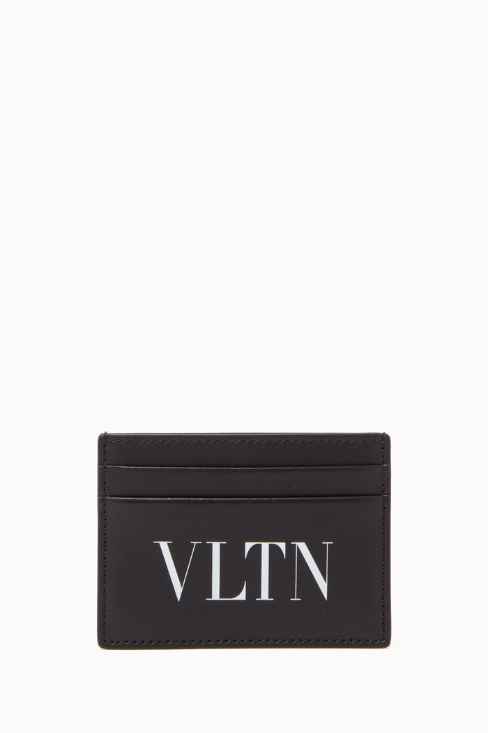 

Valentino Garavani VLTN Leather Pocket Cardholder, Black