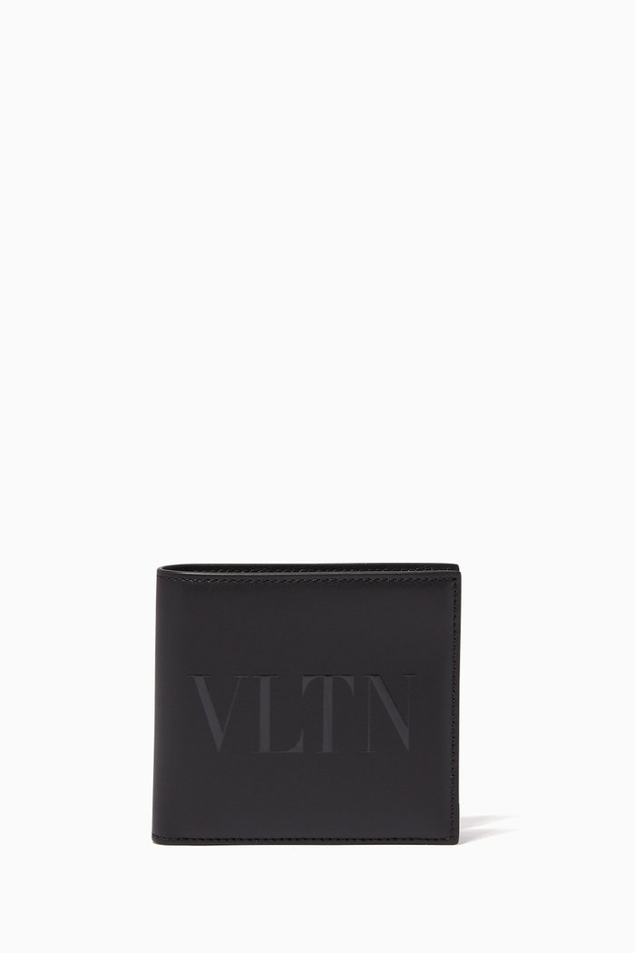 

VLTN Leather Billfold Wallet, Black