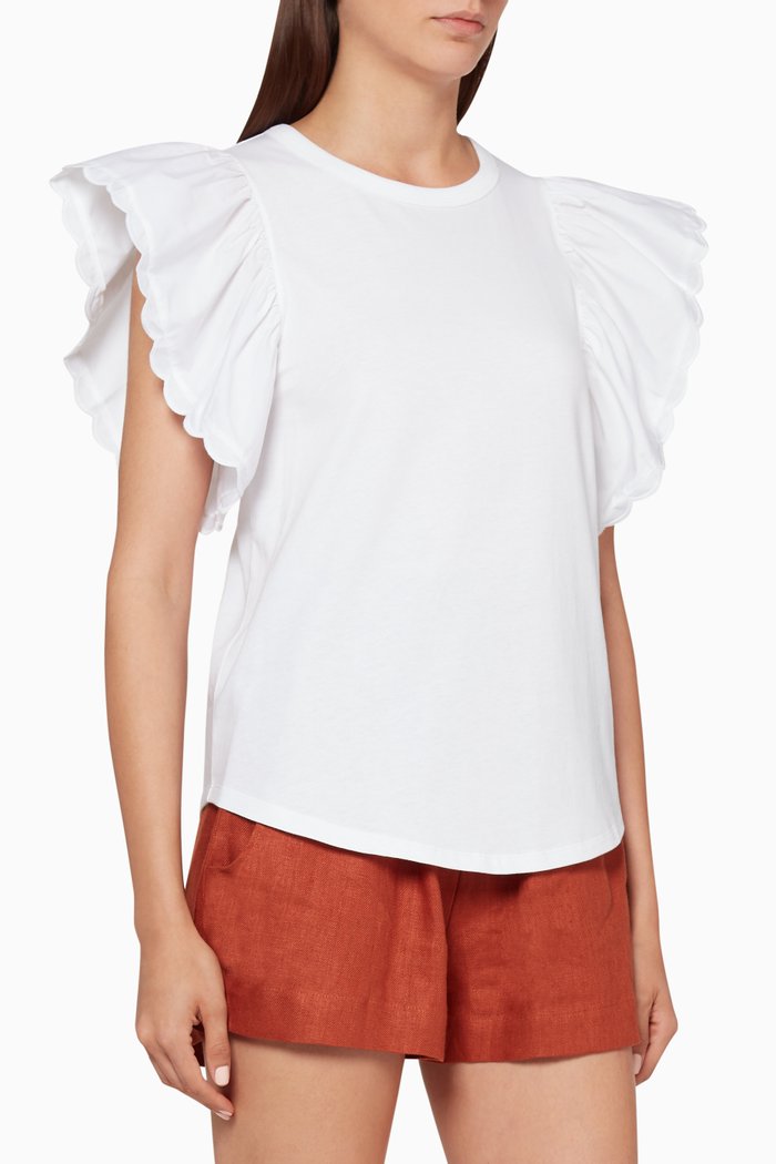 

Butterfly Sleeve T-Shirt, White