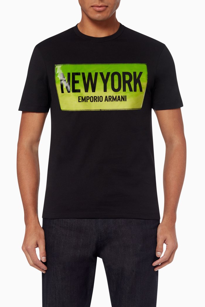 

City Logo Print T-Shirt, Black