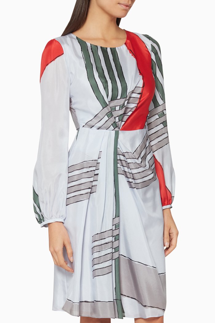 

Printed Silk Wrap Dress, Multicolour