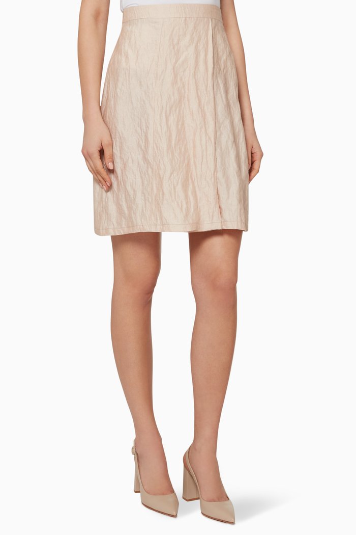 

Creased Silk Skirt, Pink
