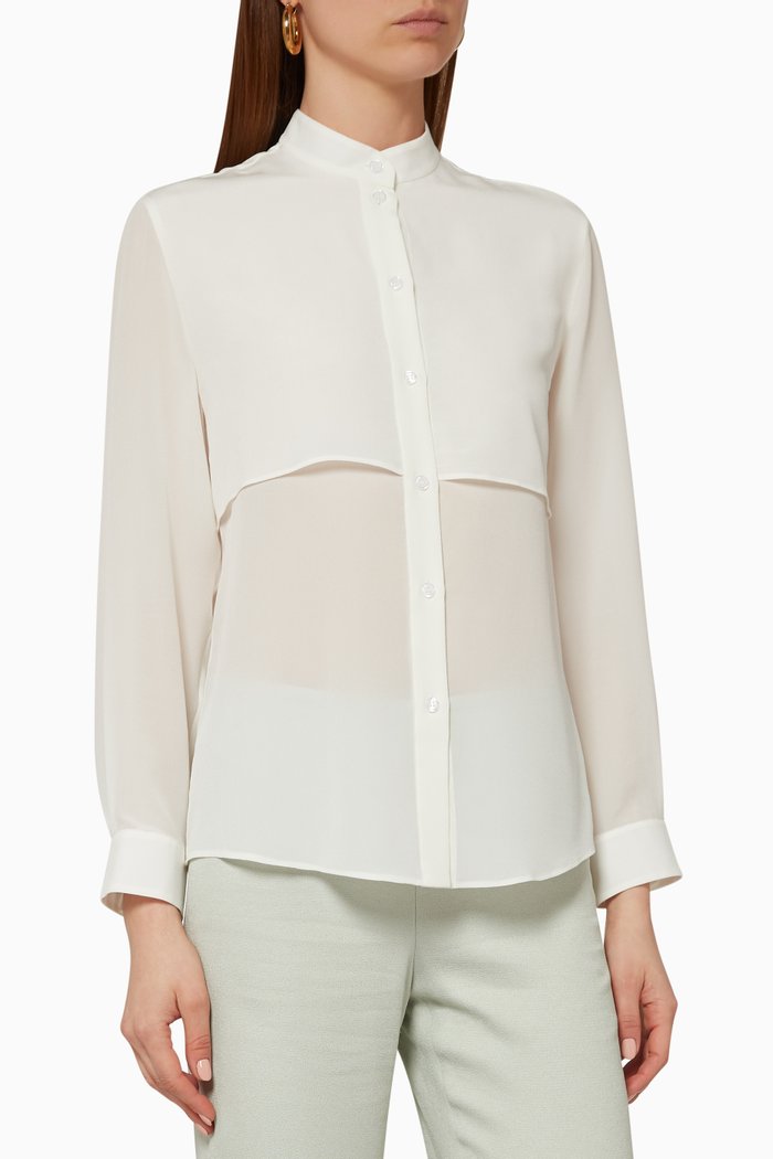 

Solid Crepe Shirt, White