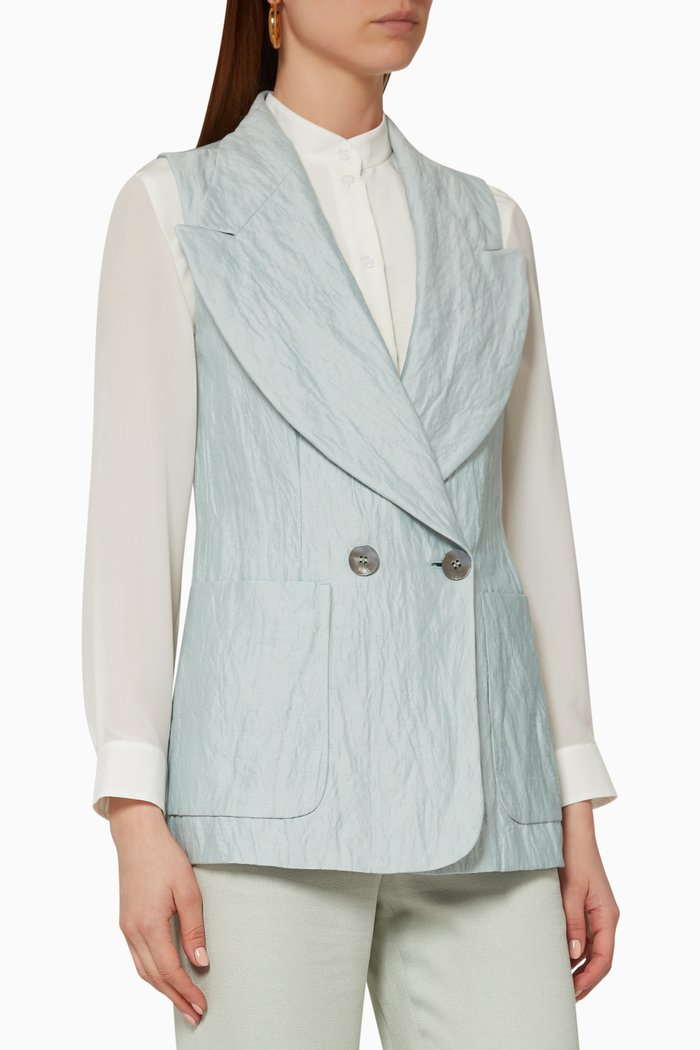 

Creased Silk Waistcoat, Blue