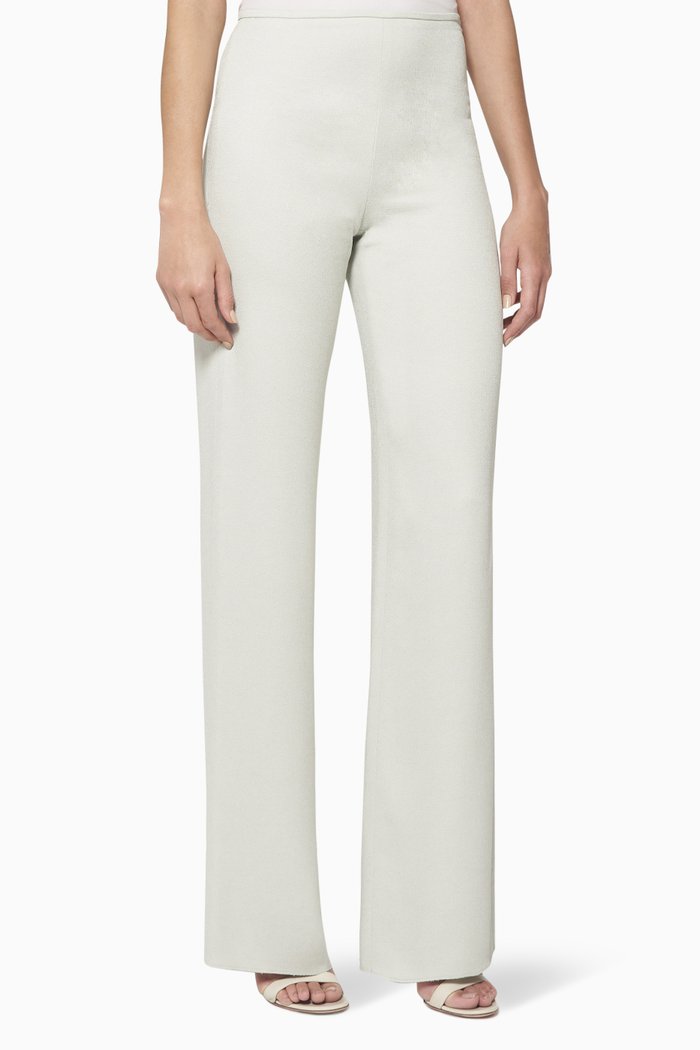 

Wide-Leg Crepe Pants, Grey