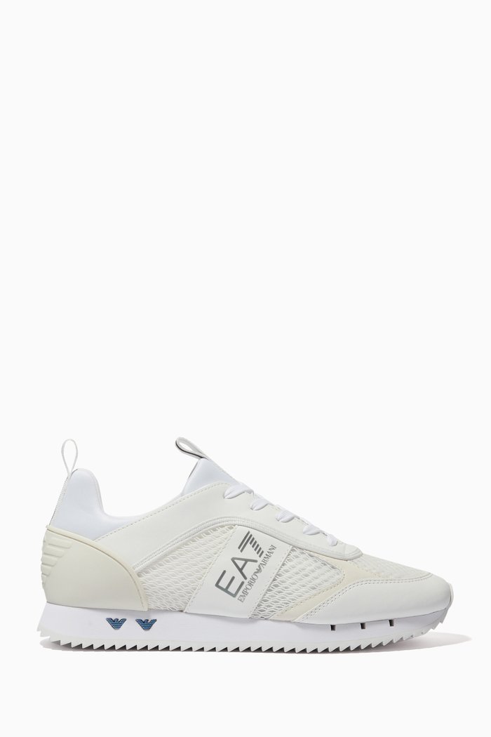 

EA7 Sneakers in Mesh & Faux Leather, White