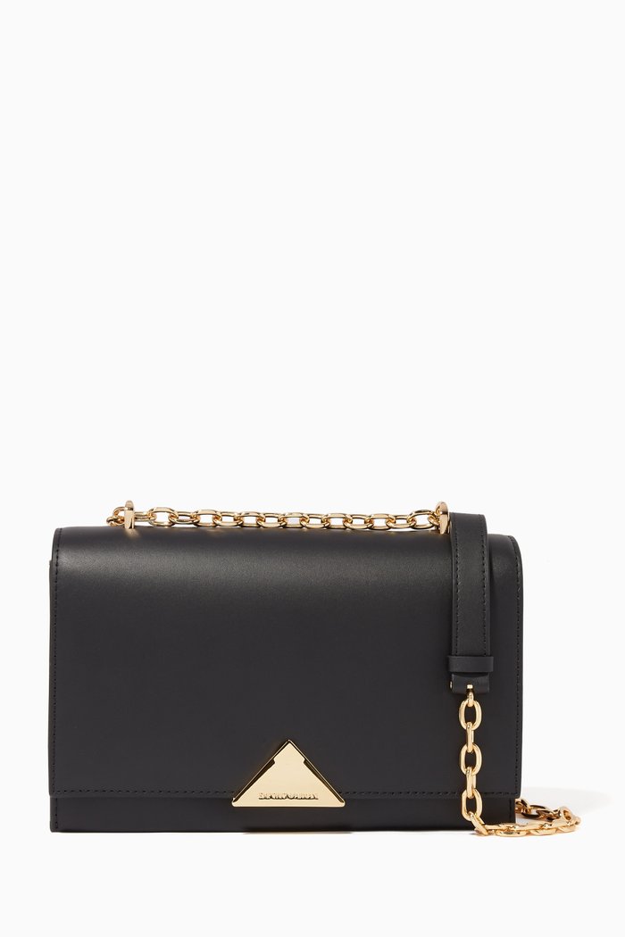 

Elle Leather Cross-Body Bag, Black