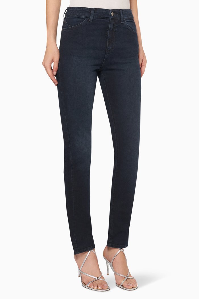 

High-Waisted Skinny Jeans, Blue
