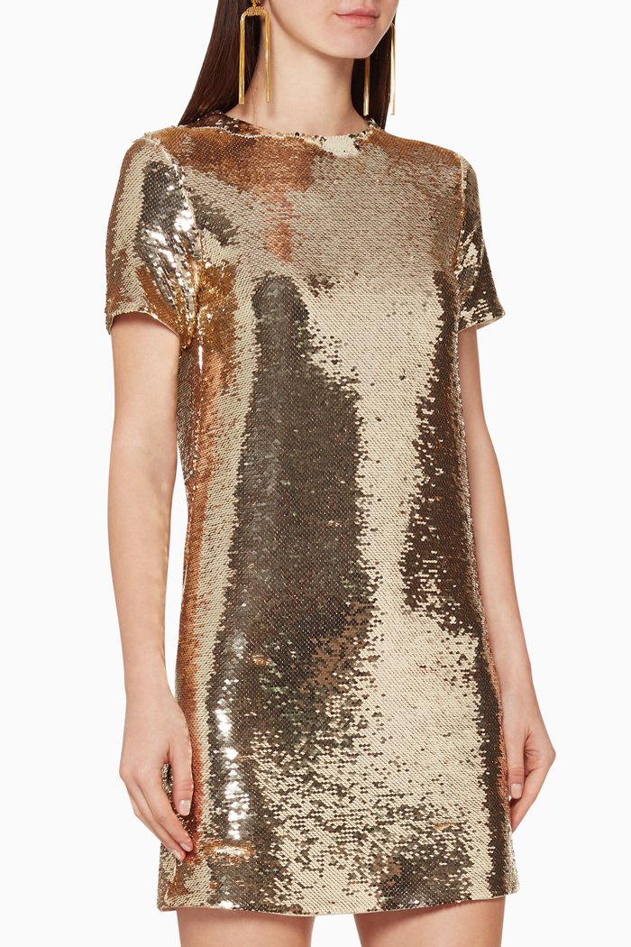 

Sequinned Mini Dress, Gold