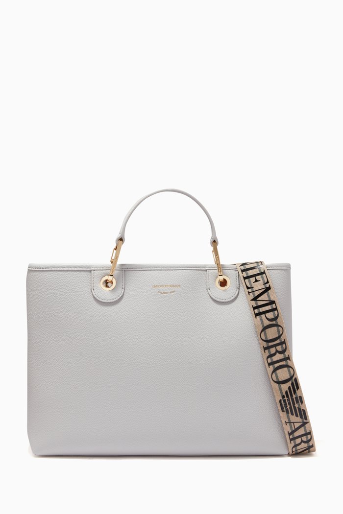 

MY EA Tote in Eco Leather, Grey