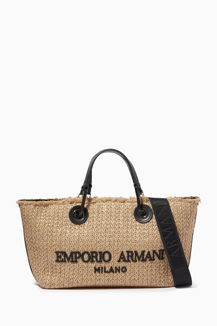 

Small MyEA Raffia Shopper Bag, Neutral