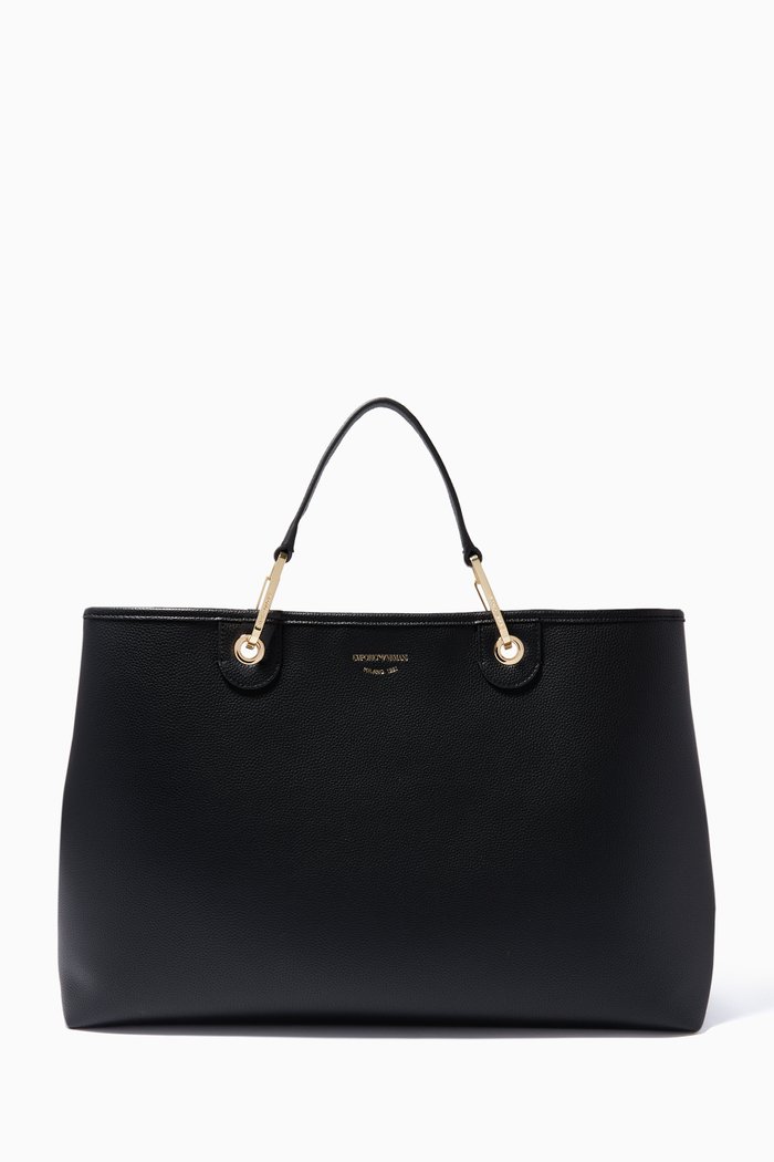 

My EA Large Shopping Bag in Eco Leather, Black