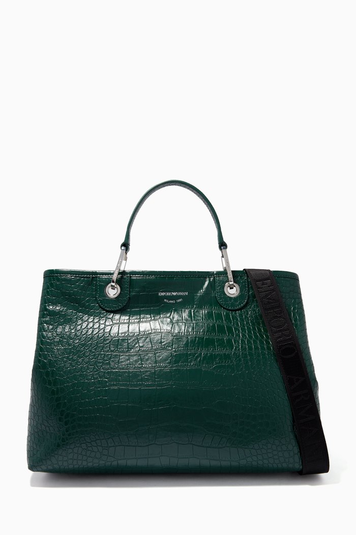 

My EA Shopper Bag in Eco-Leather, Green