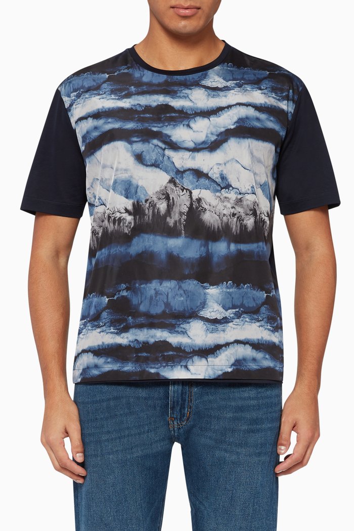 

Cloud Print Cotton T-Shirt, Blue