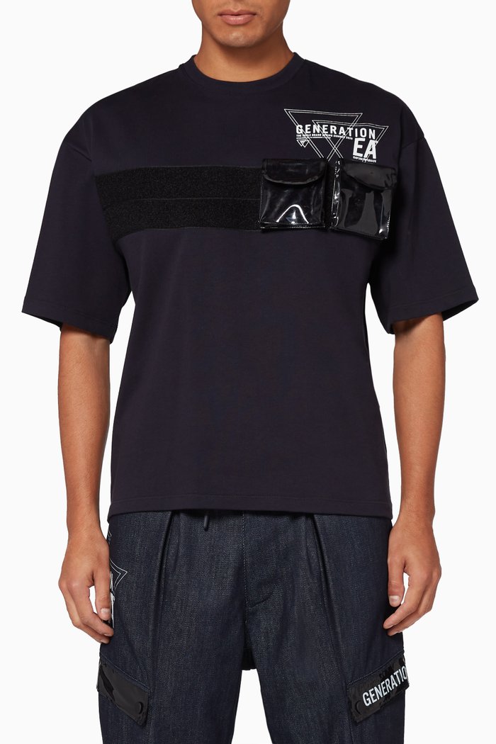 

PVC Pocket Oversized T-Shirt, Blue