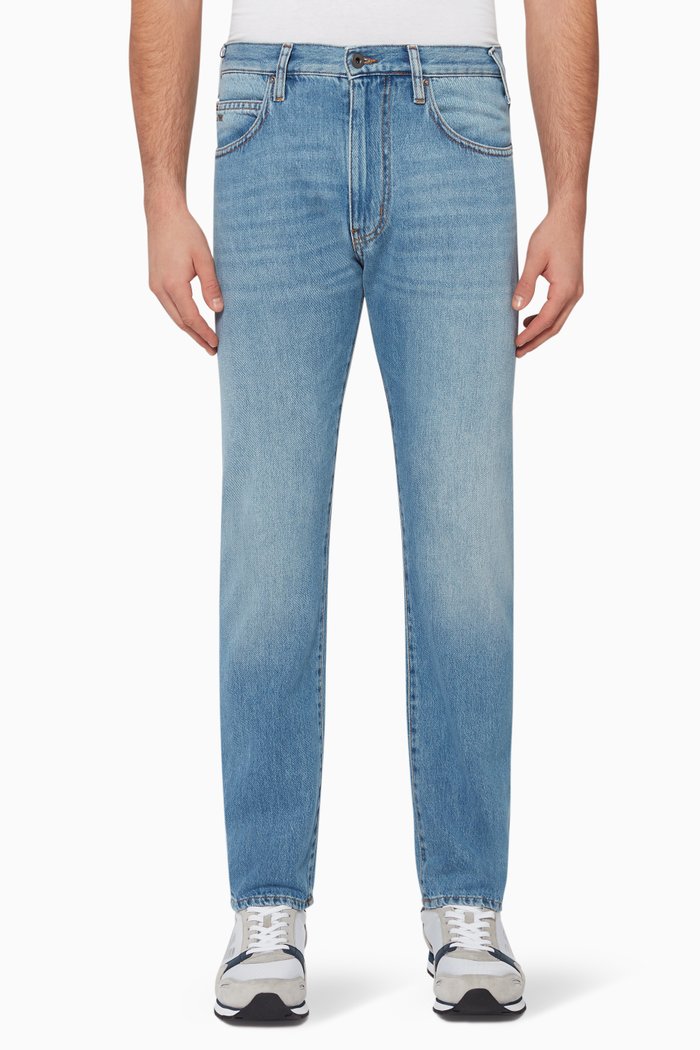 

Dark Wash Denim Jeans, Blue