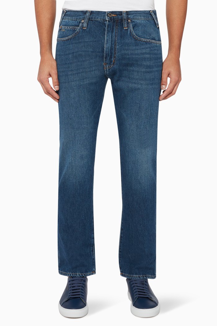 

Dark Wash Denim Jeans, Blue