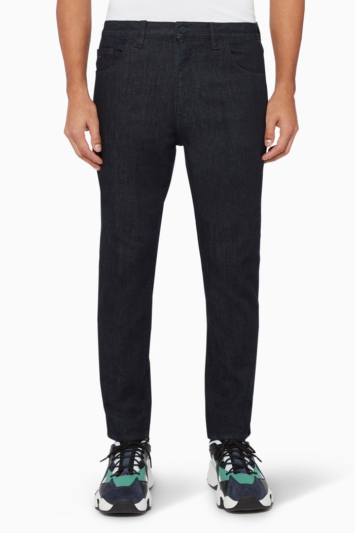 

Straight Leg Dark Wash Jeans, Blue