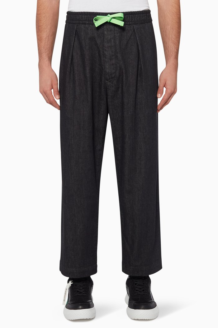 

Wide-Fit Track Pants, Black