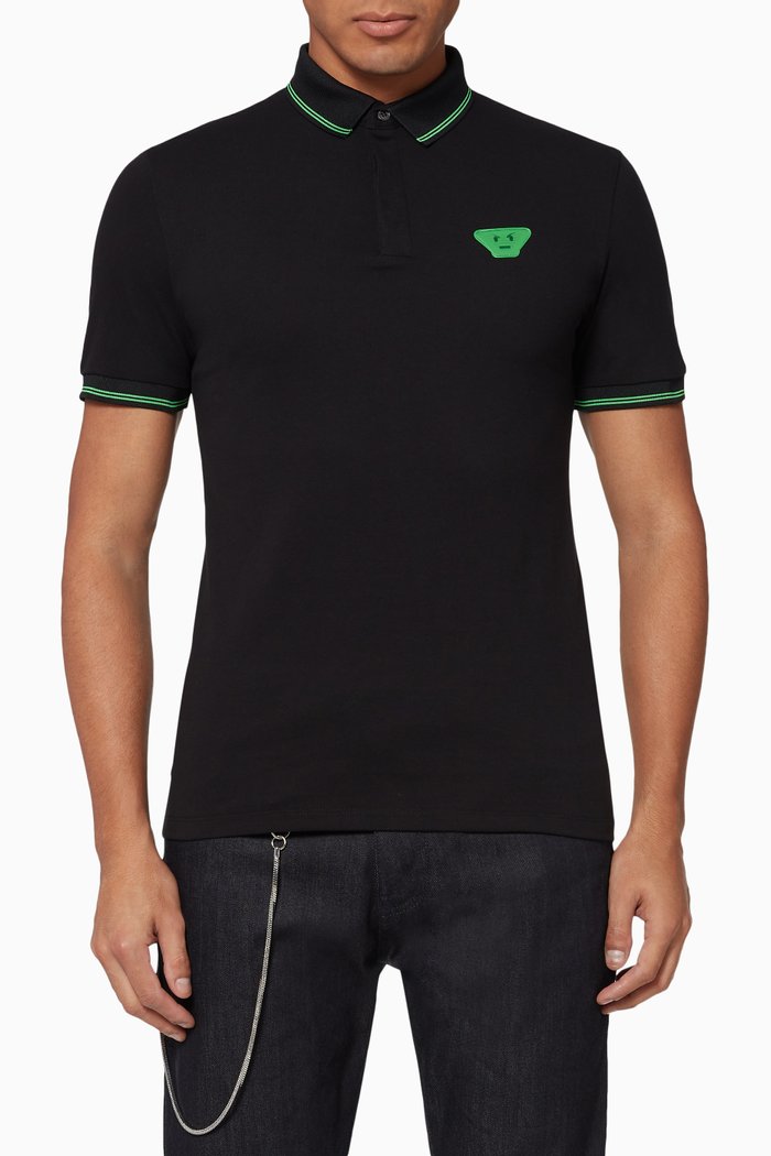 

Emoji Badge Pique Polo T-Shirt, Blue