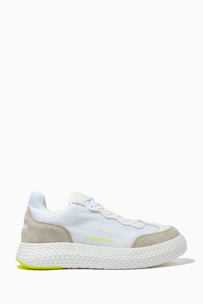 

Sneakers in Leather & Mesh, White