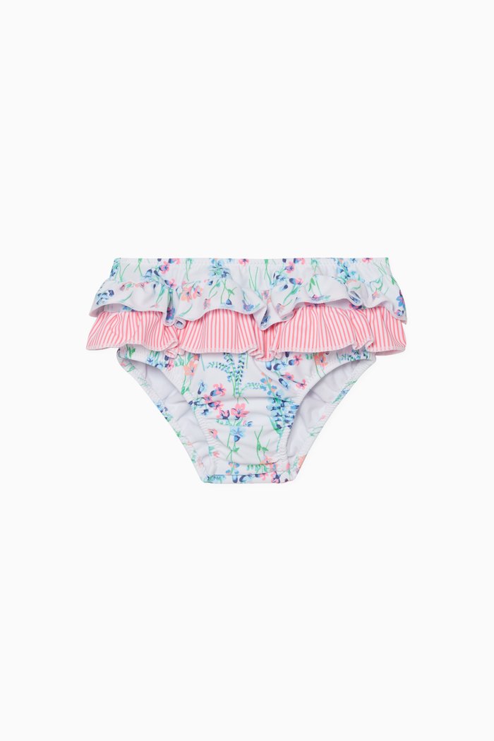 English Floral Frilled Nappy Briefs, Multicolour