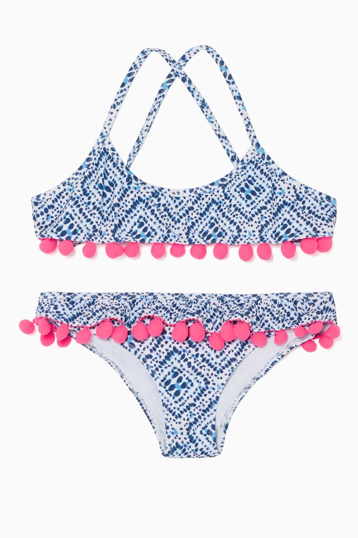 

Shibori Pom-Pom Bikini Set, Blue