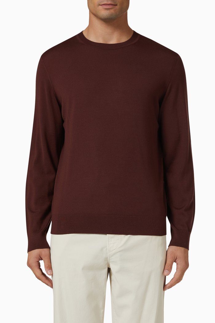 

Regal Wool Crewneck Sweater, Brown